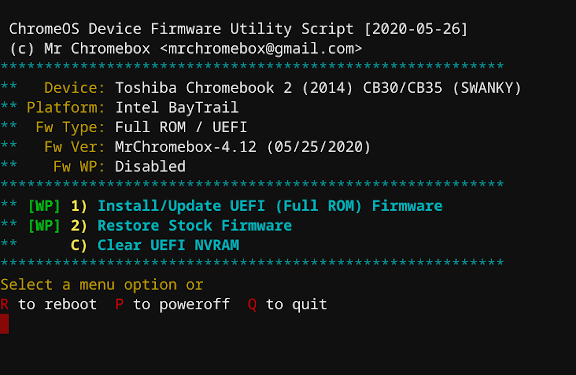 fwscript UEFI menu